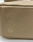 Valentino Mario Taupe Pebbled Leather Shoulder Bag
