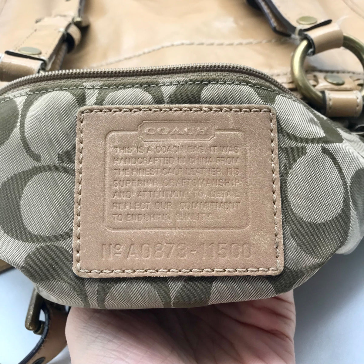 Coach Tan Patent Leather Gallery Tote Bag 11500