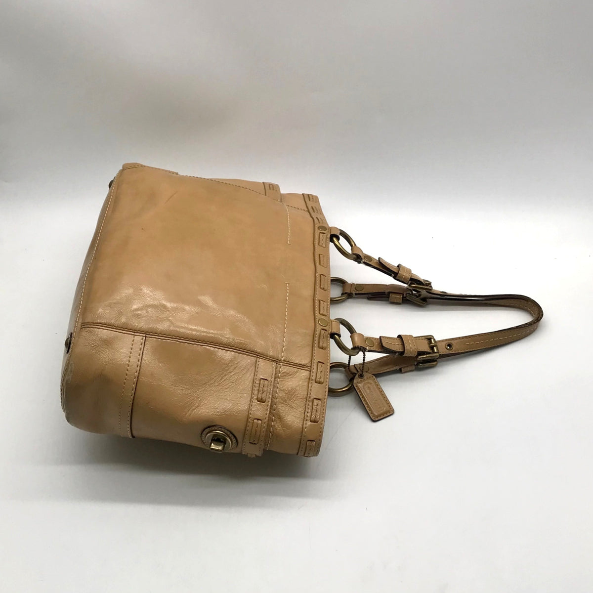 Coach Tan Patent Leather Gallery Tote Bag 11500