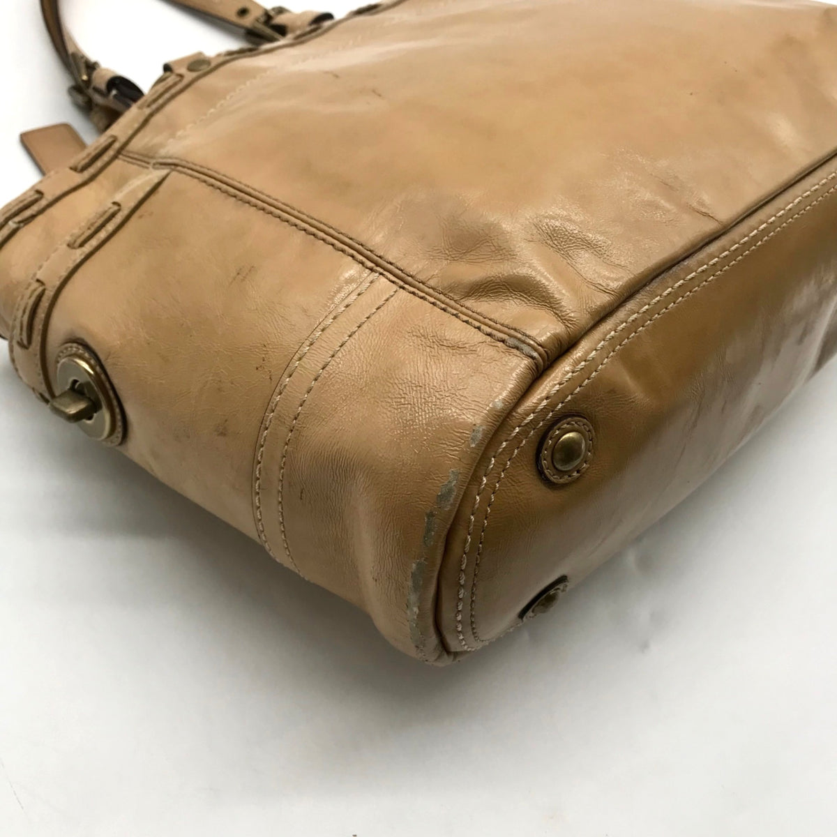 Coach Tan Patent Leather Gallery Tote Bag 11500