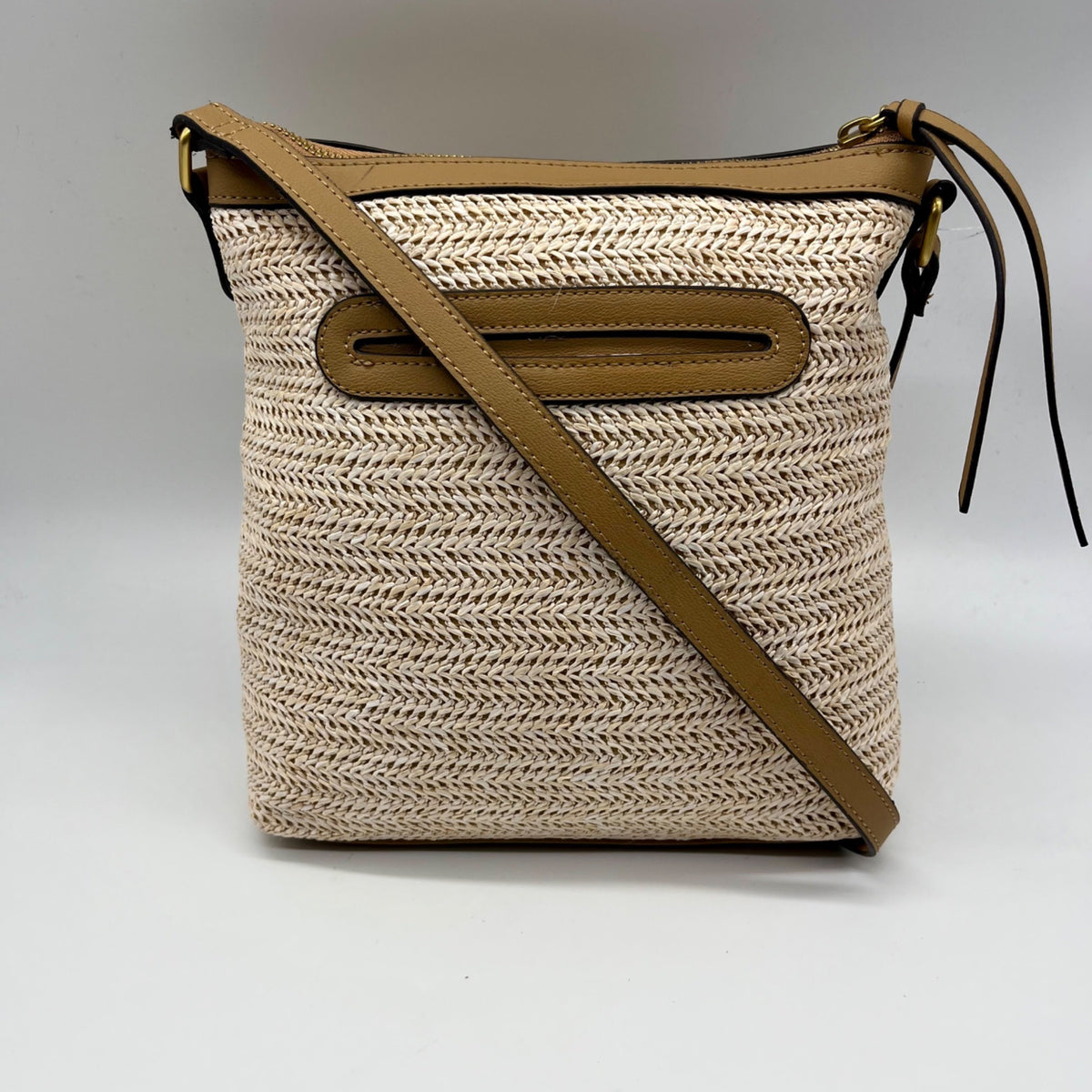 Style &amp; Co Beige Straw Crossbody Bag