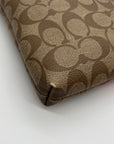 Coach Brown Coated Canvas Signature Pink Stripe Swingpack Bag