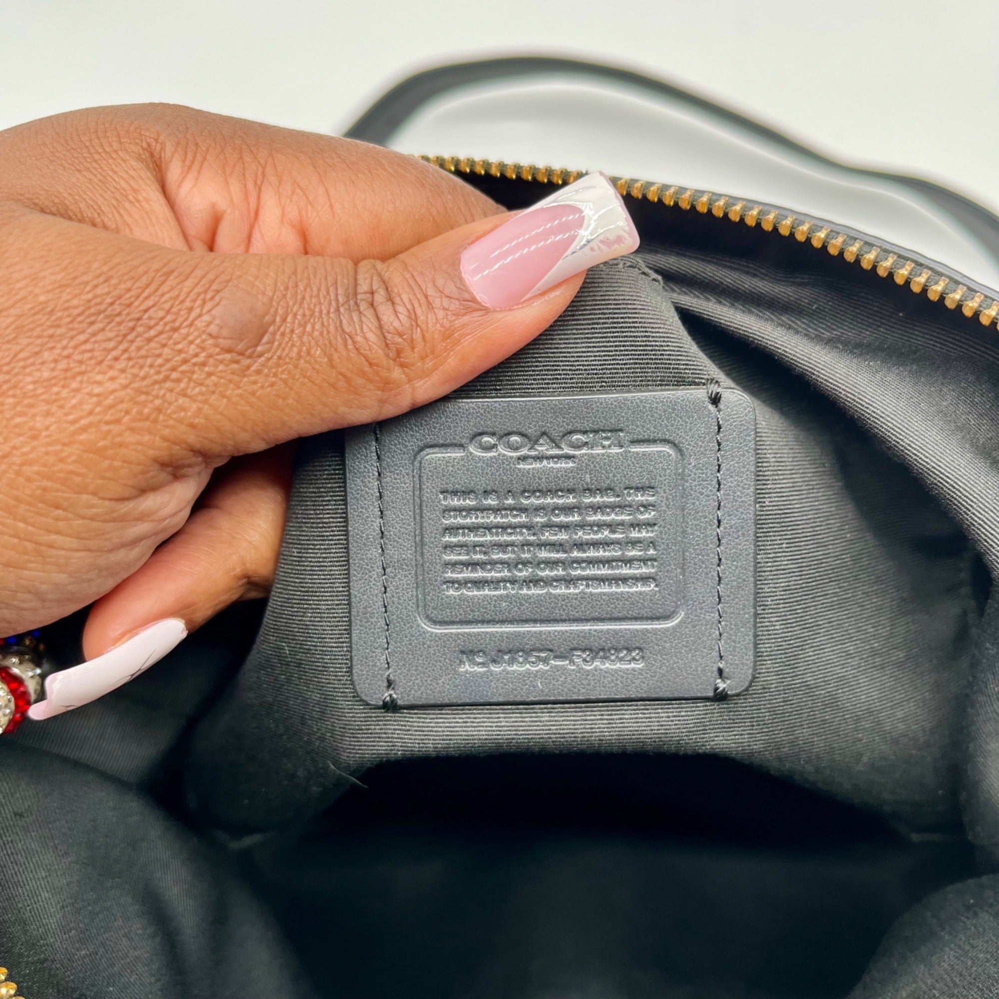 Coach Black Pebbled Leather Reversible Handbag F34823