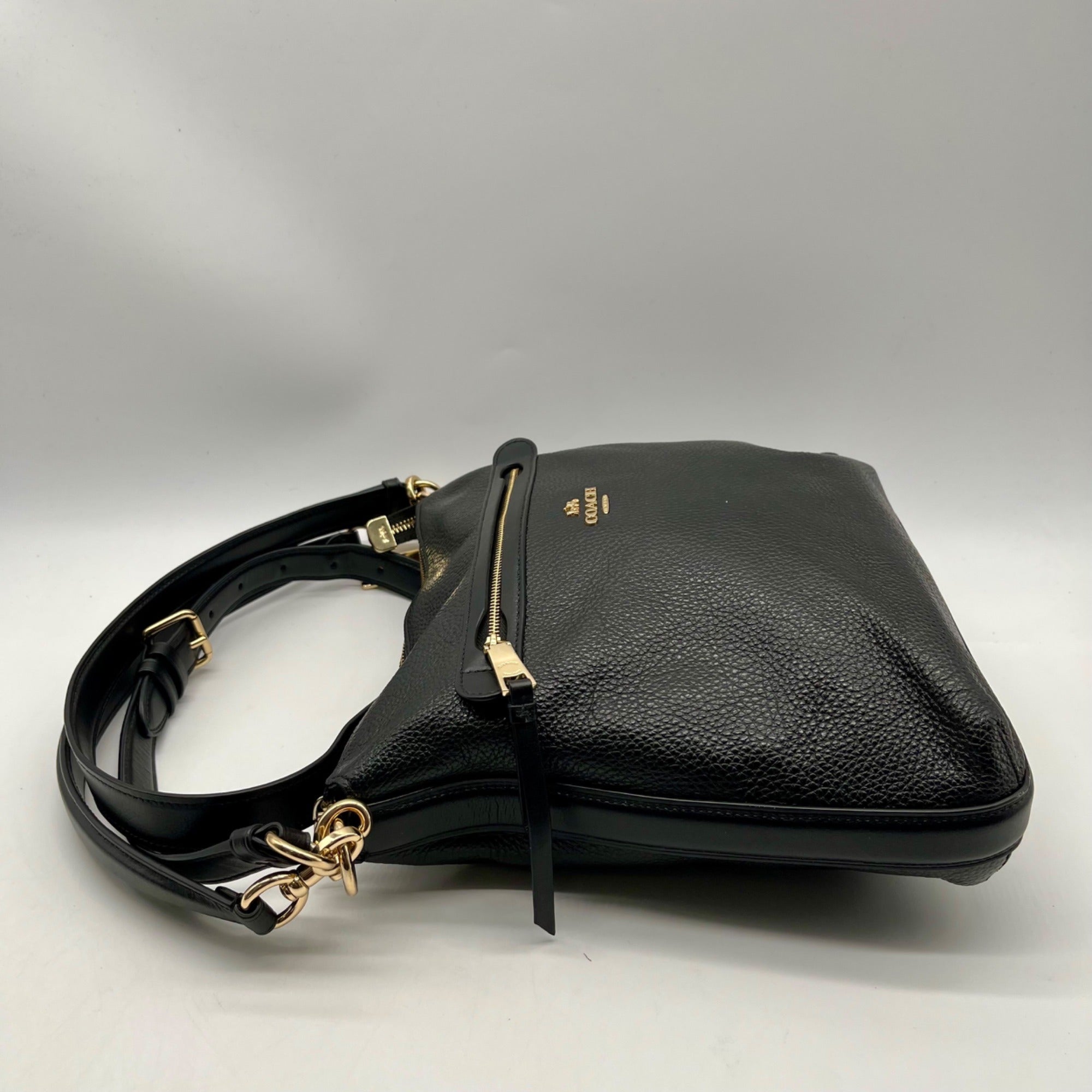 Coach Black Pebbled Leather Reversible Handbag F34823