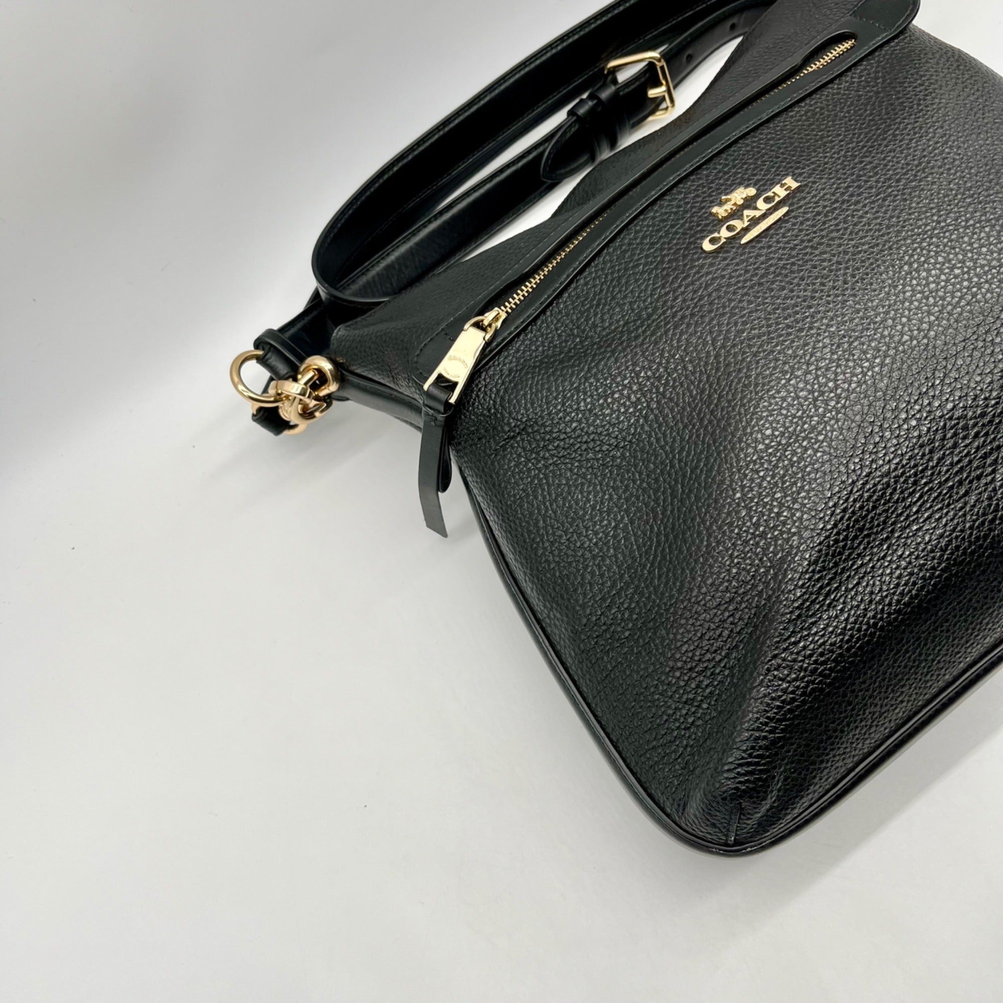 Coach Black Pebbled Leather Reversible Handbag F34823