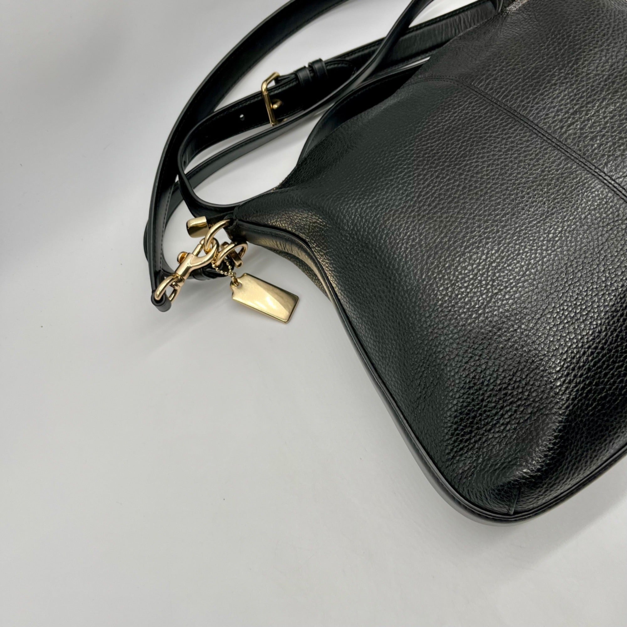 Coach Black Pebbled Leather Reversible Handbag F34823