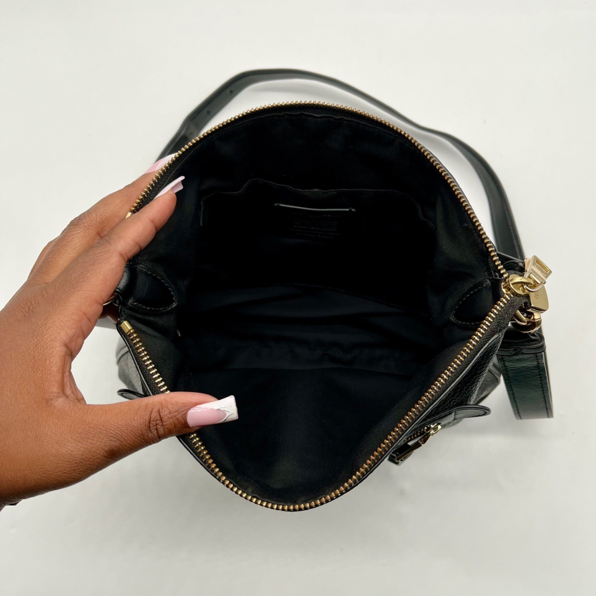 Coach Black Pebbled Leather Reversible Handbag F34823
