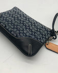Coach Blue Signature C Monogram Canvas Mini Wristlet