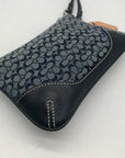 Coach Blue Signature C Monogram Canvas Mini Wristlet