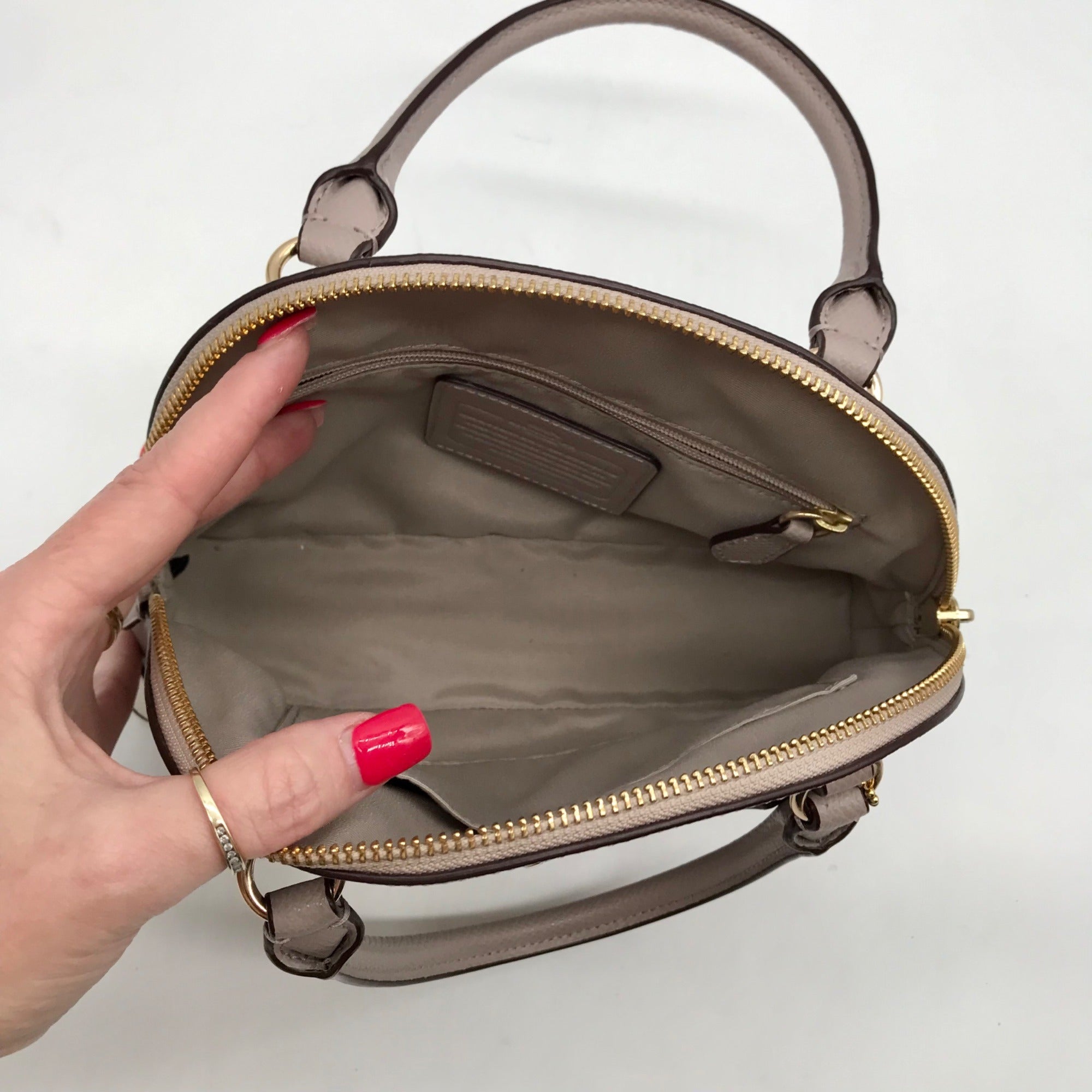 Coach Birch And Chalk Crossgrain Leather Mini Cora Domed Satchel bag