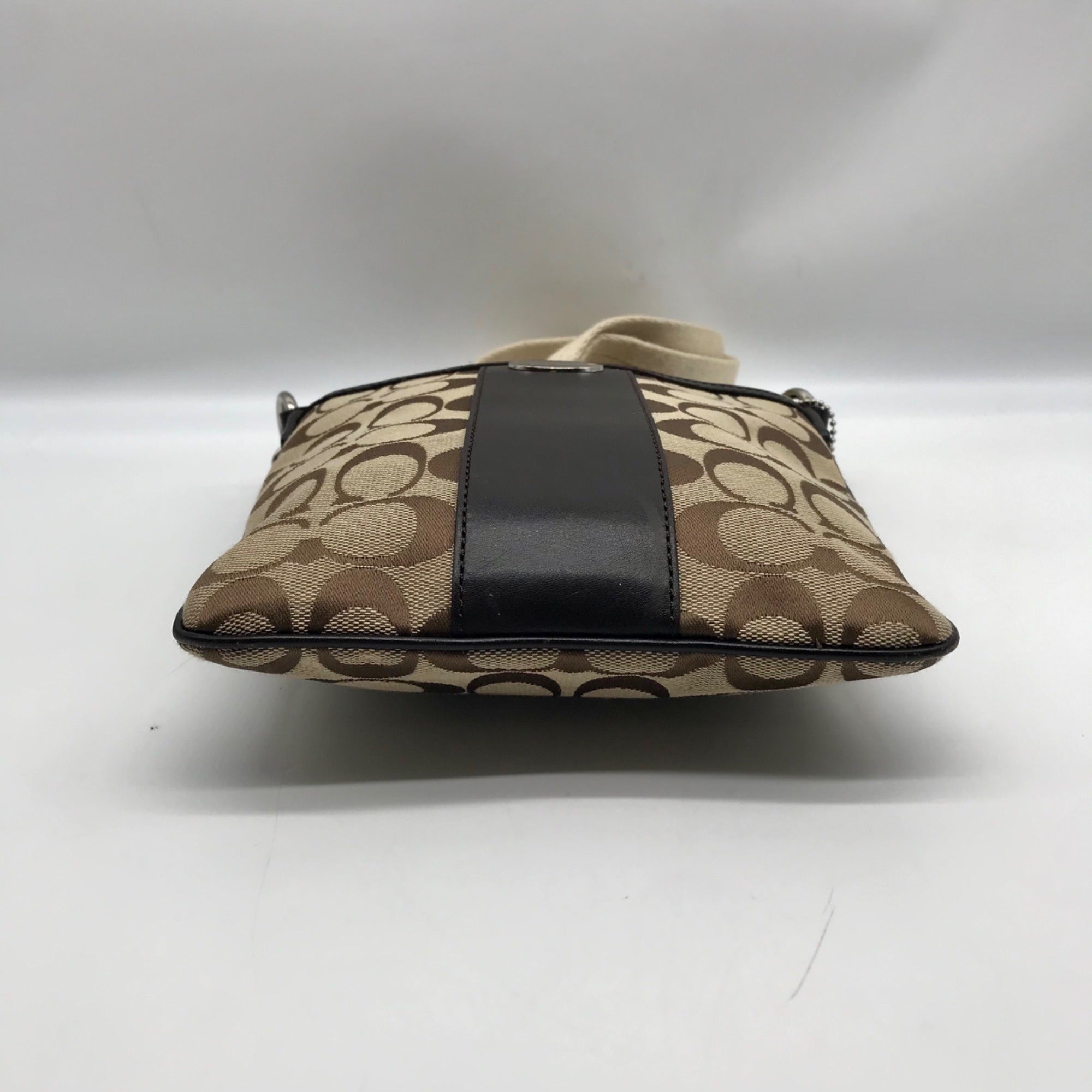 Coach Legacy Tan Signature Jacquard Swing Pack Crossbody Bag