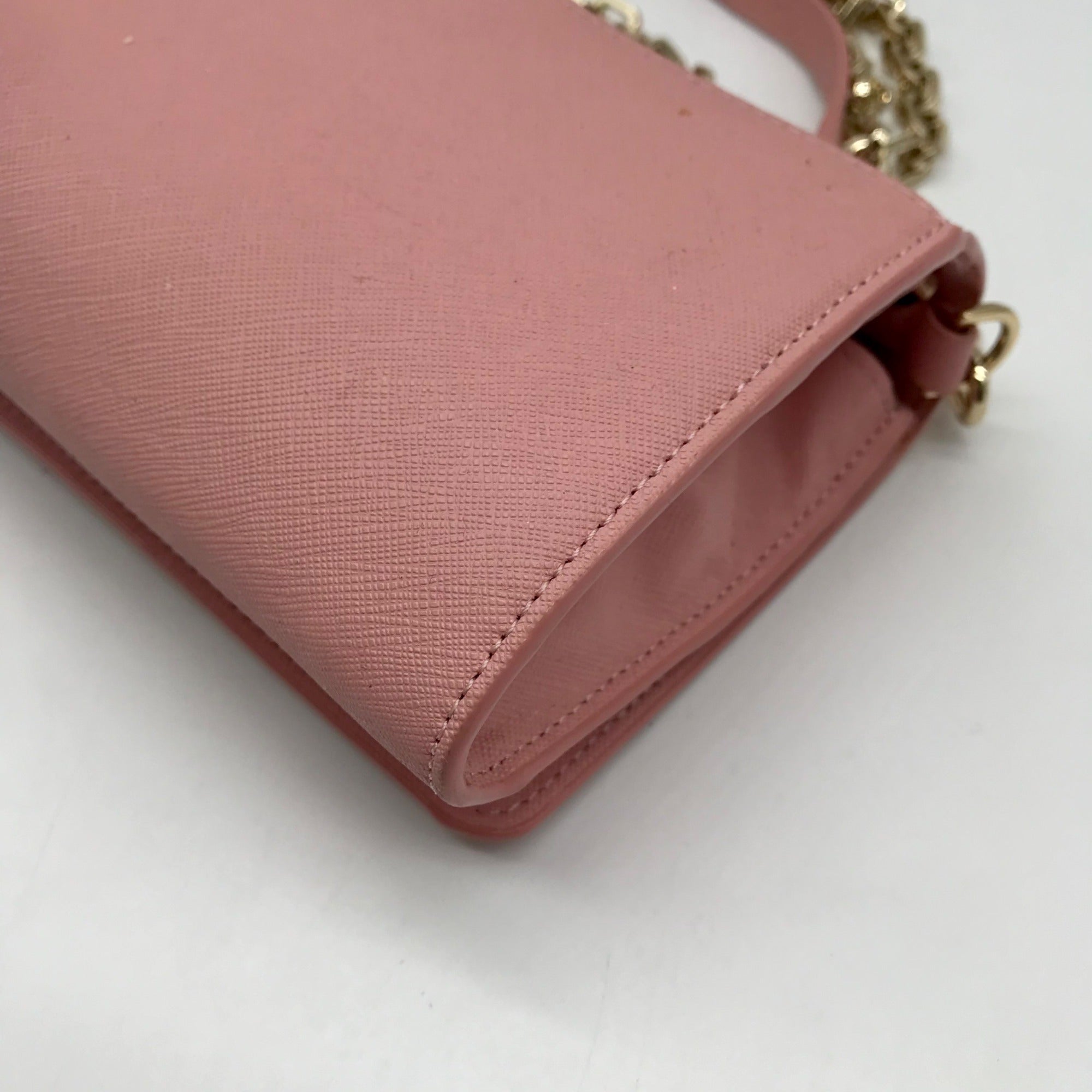Tory Burch Pink Saffiano Leather Robinson Chain Crossbody