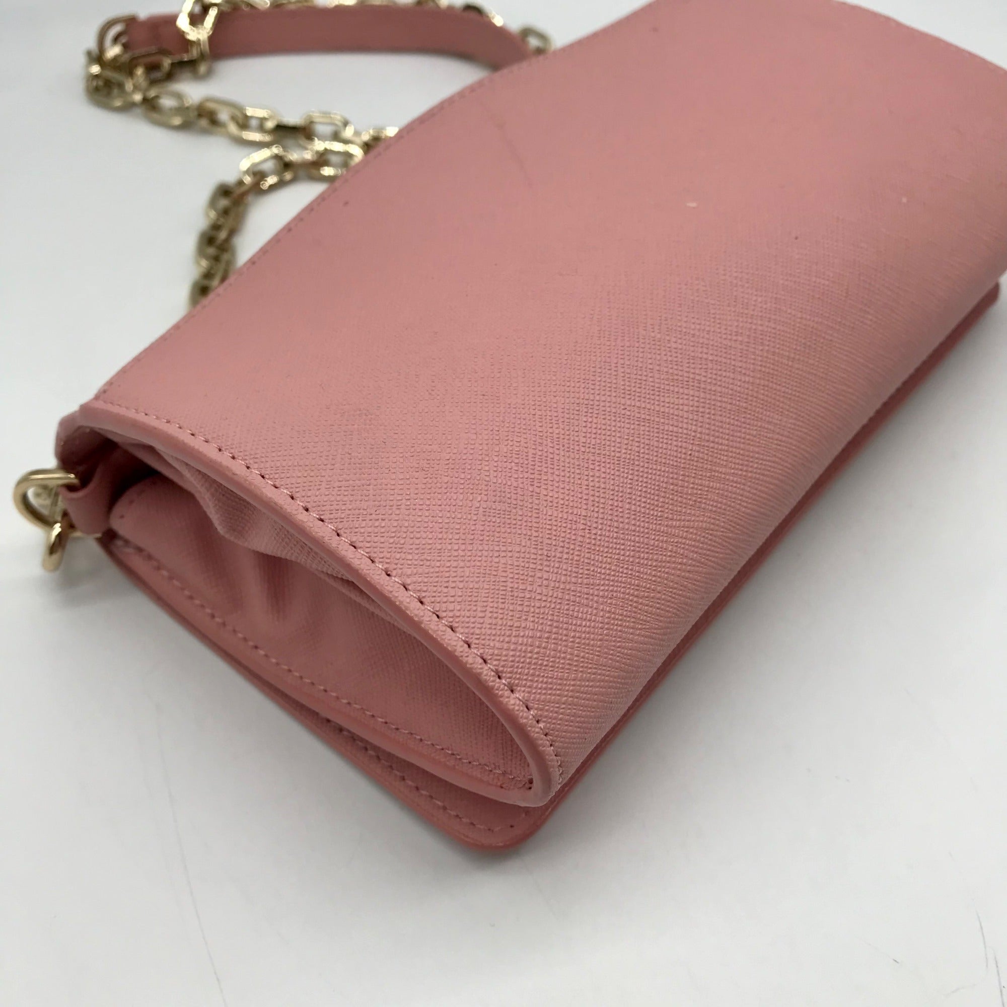 Tory Burch Pink Saffiano Leather Robinson Chain Crossbody
