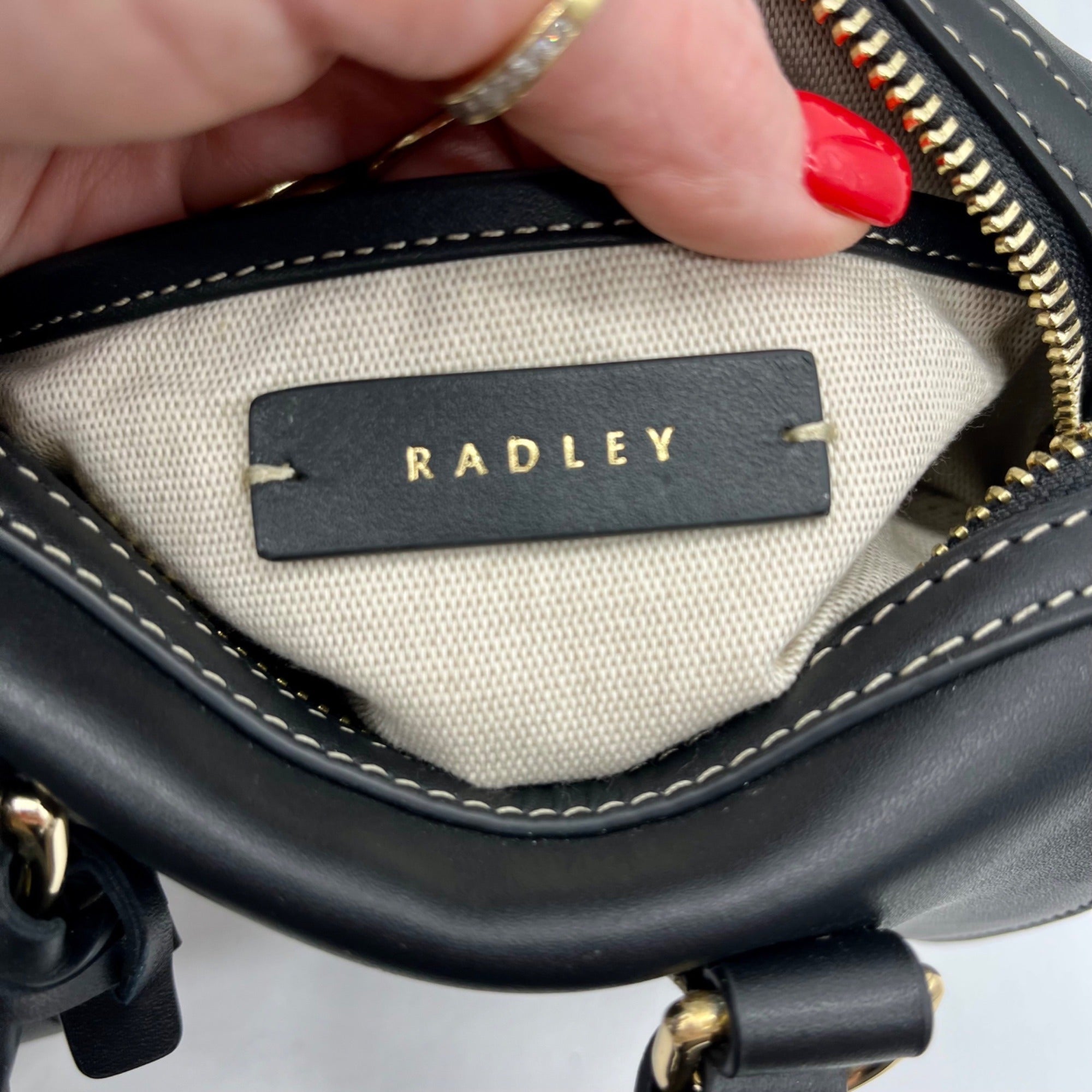 Radley London Black Leather Mini Satchel Bag