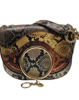 See By Chloe Burning Camel Snakeskin Embossed Leather Mara Crossbody - NWT