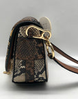 See By Chloe Burning Camel Snakeskin Embossed Leather Mara Crossbody - NWT