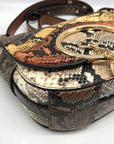 See By Chloe Burning Camel Snakeskin Embossed Leather Mara Crossbody - NWT