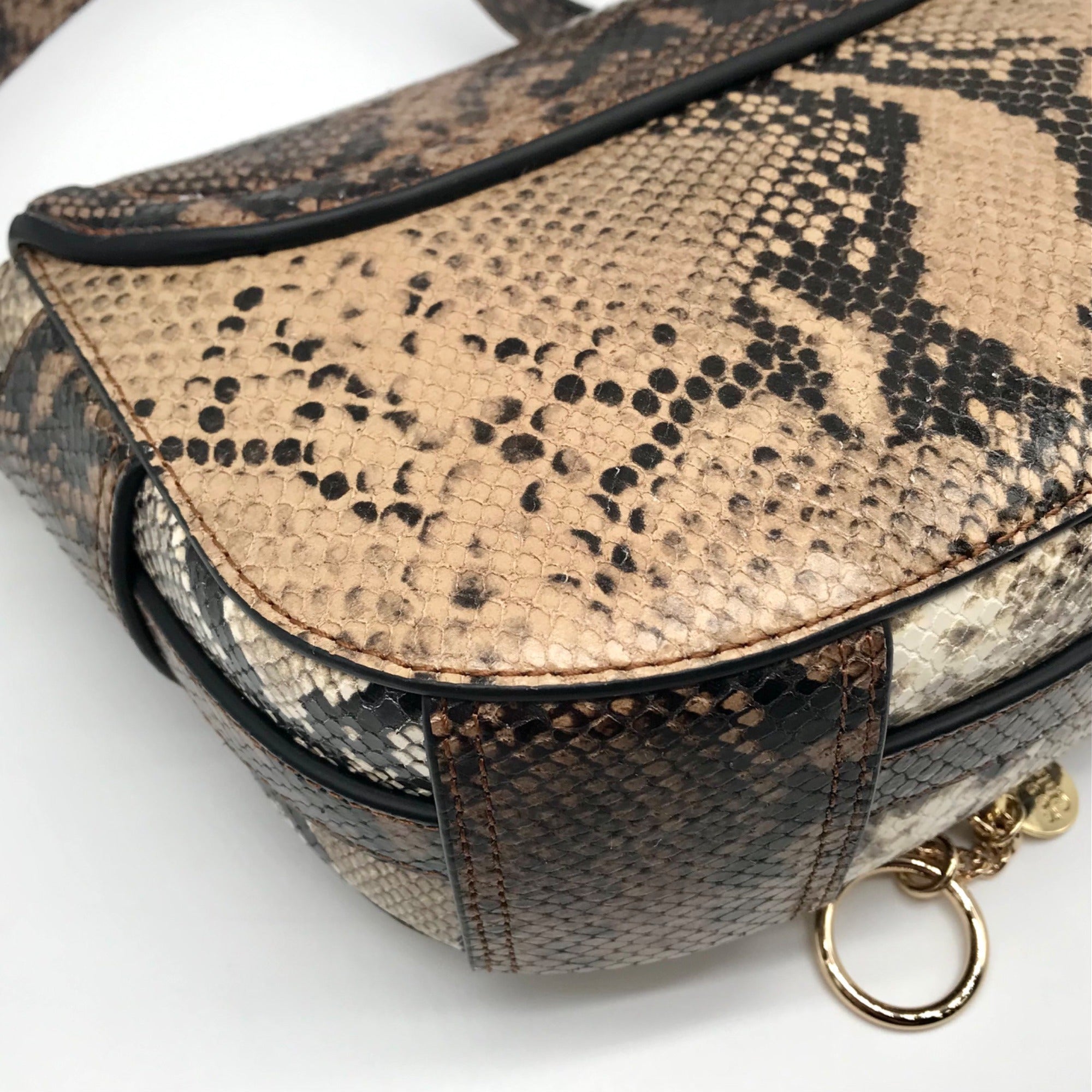 See By Chloe Burning Camel Snakeskin Embossed Leather Mara Crossbody - NWT