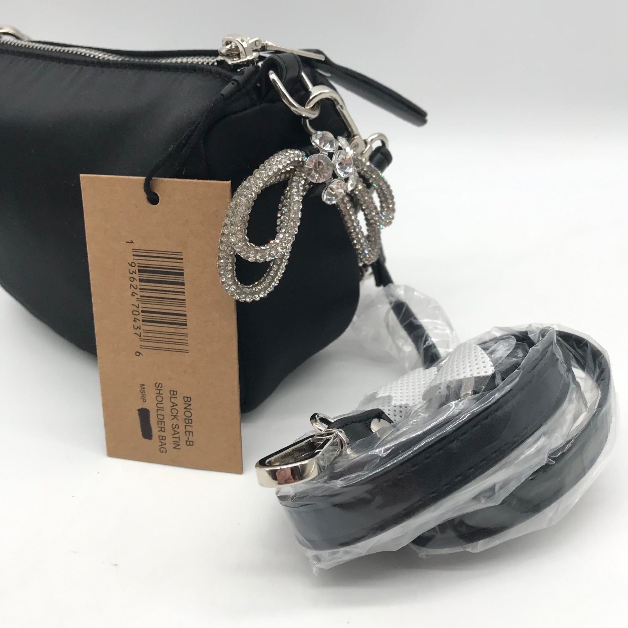 Steve Madden Black Satin Noble-B Mini Bag