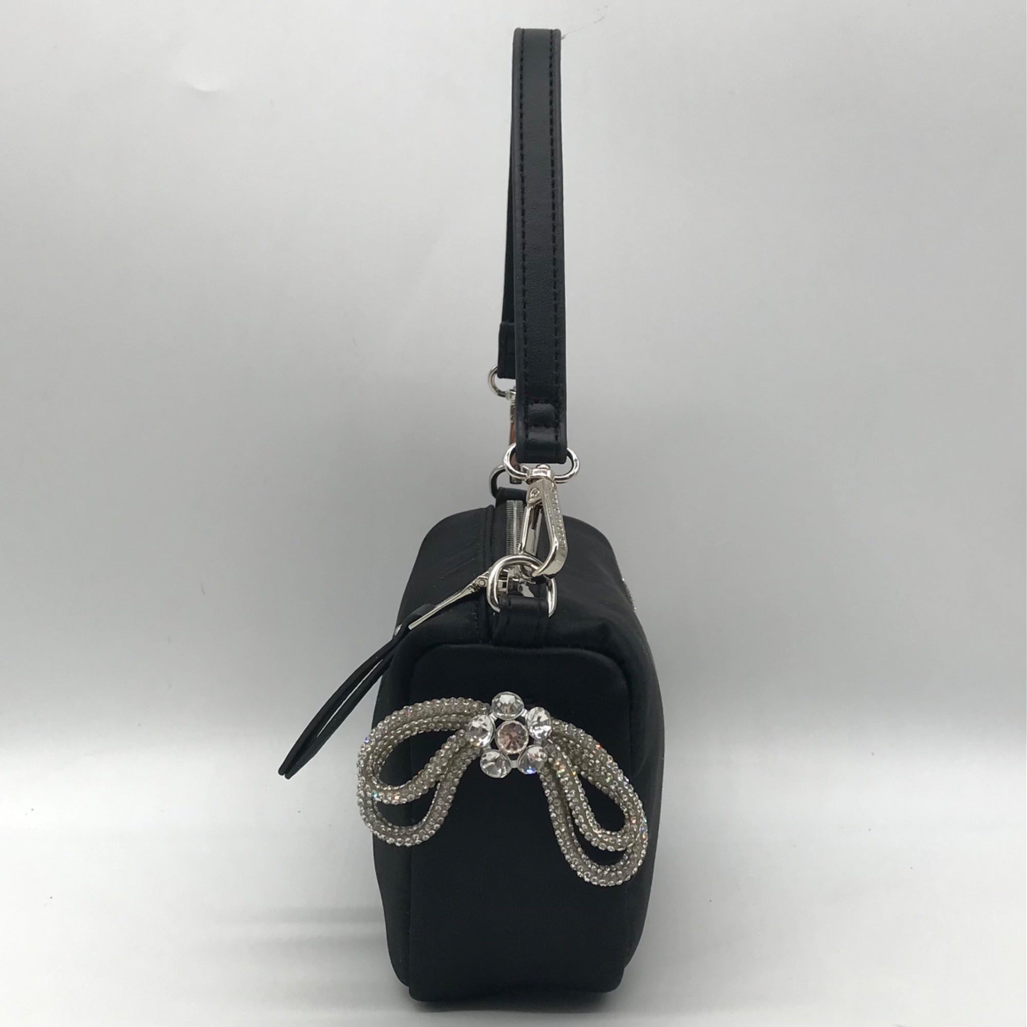 Steve Madden Black Satin Noble-B Mini Bag
