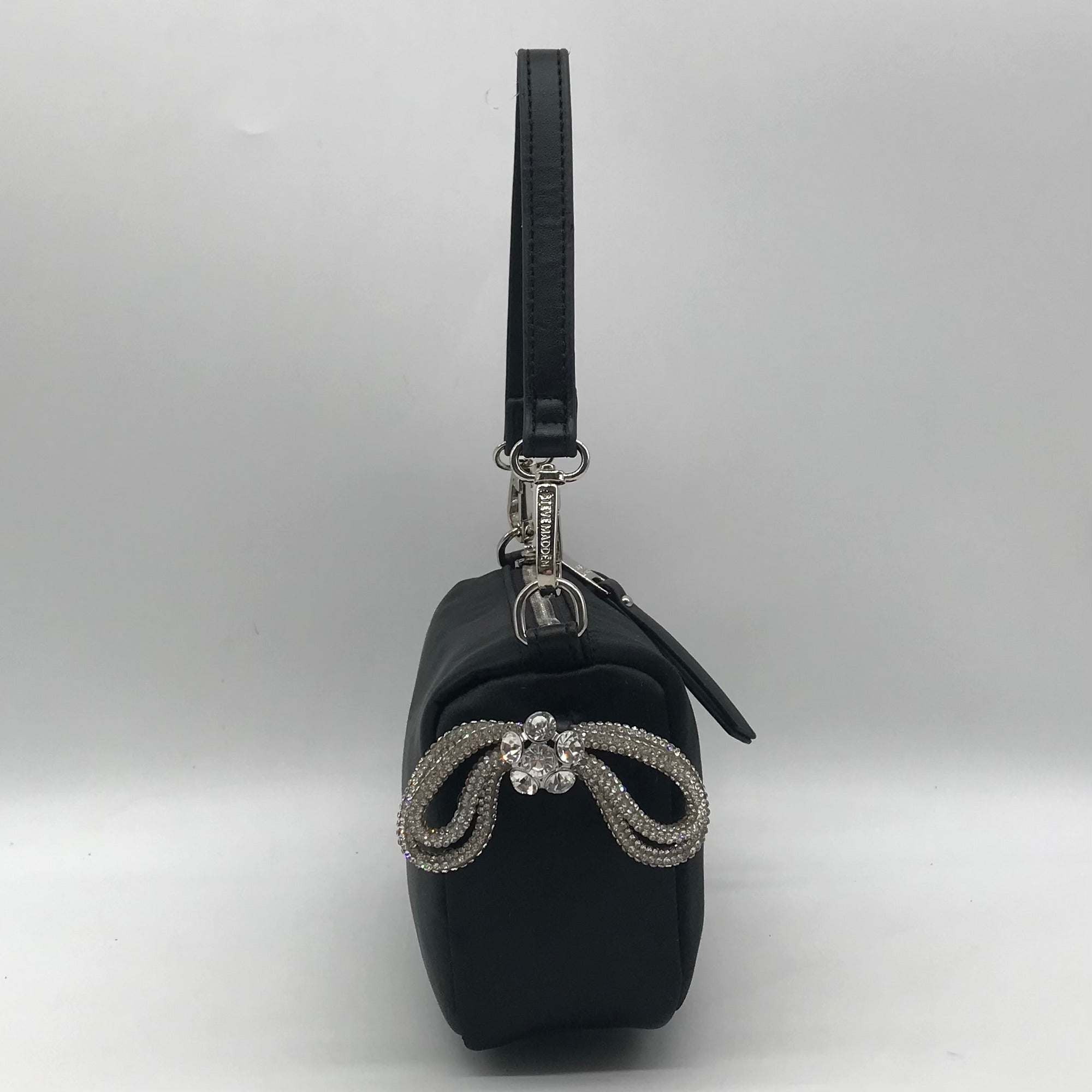 Steve Madden Black Satin Noble-B Mini Bag