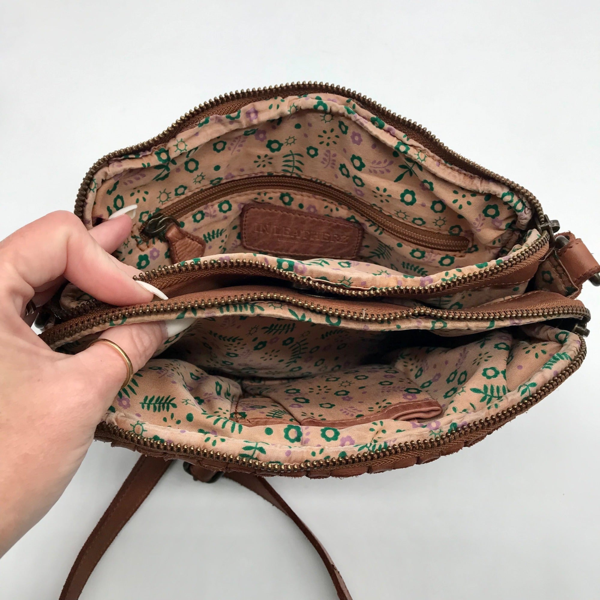 In Leatherz Brown Leather Artisan Crossbody Bag