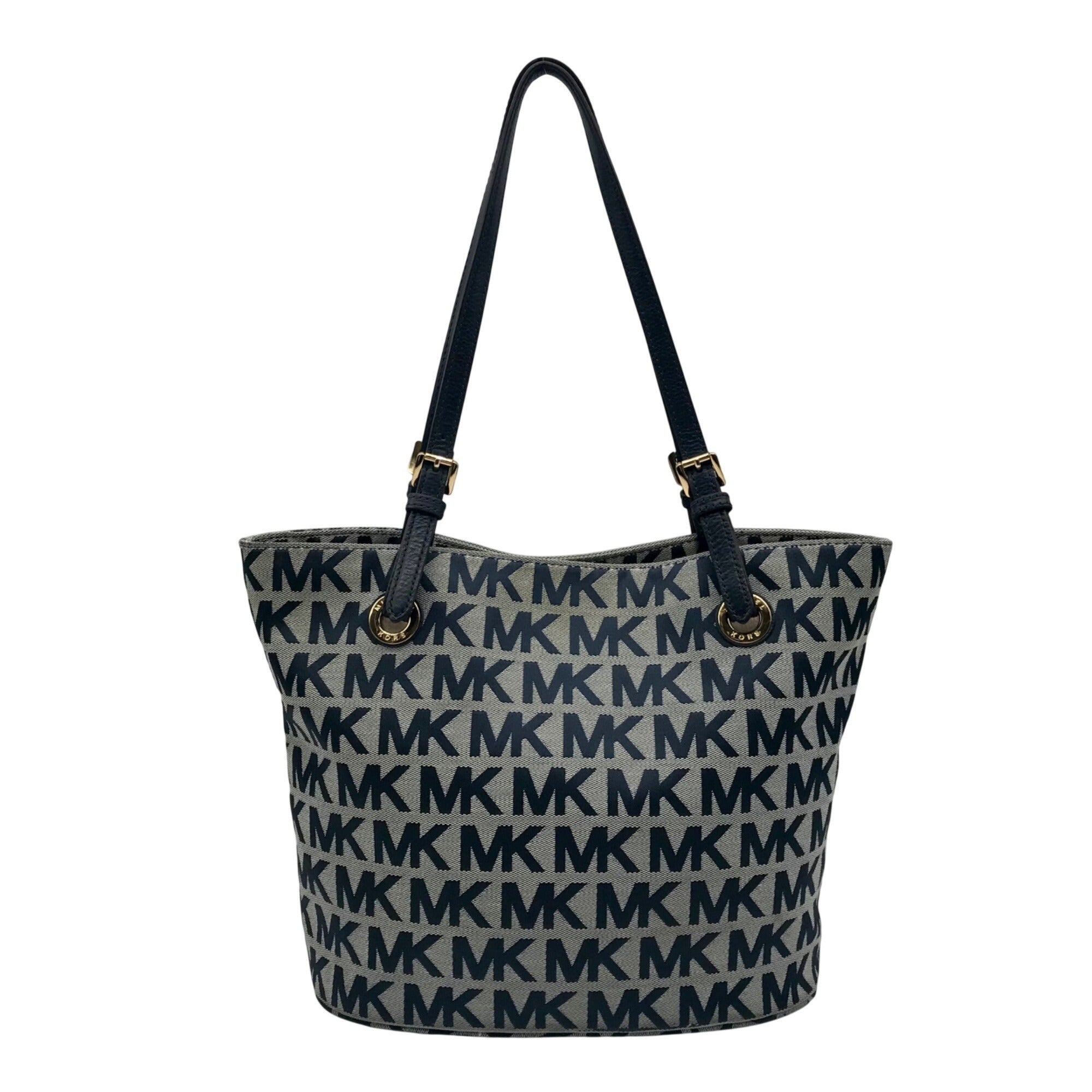 Michael Kors Blue Monogram Canvas Jet Set Tote Bag