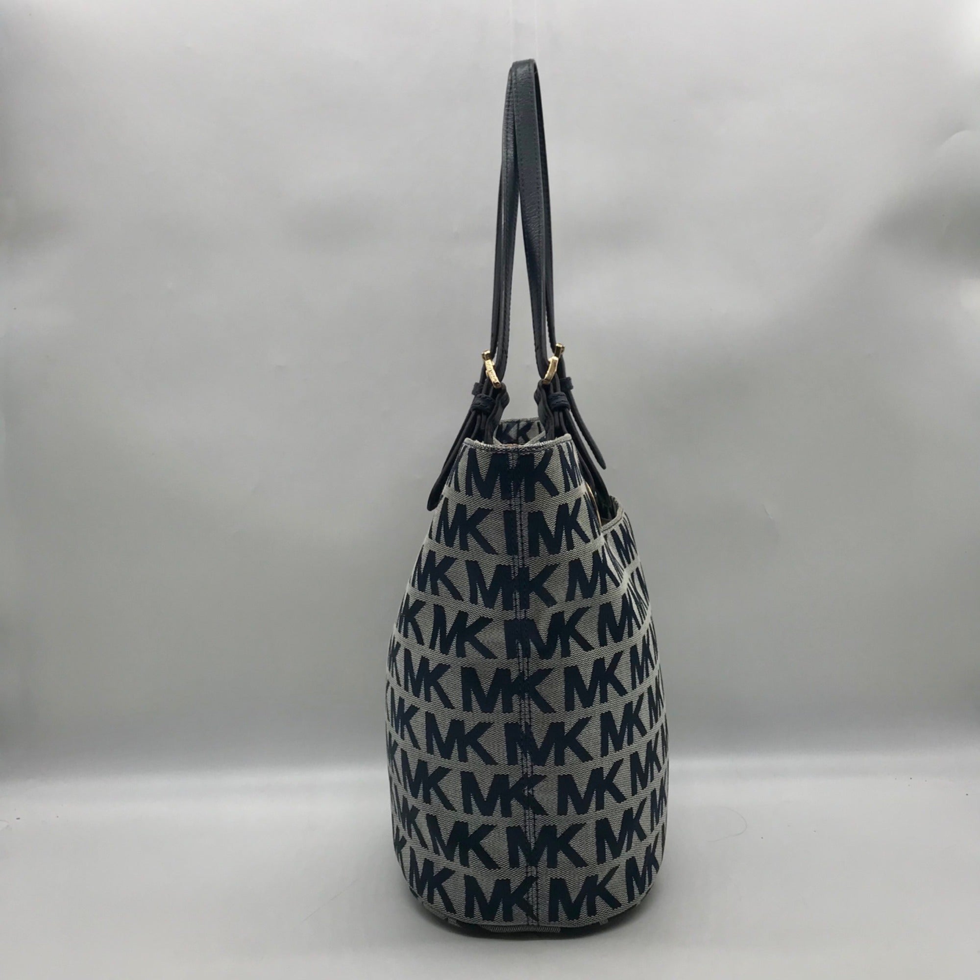Michael Kors Blue Monogram Canvas Jet Set Tote Bag
