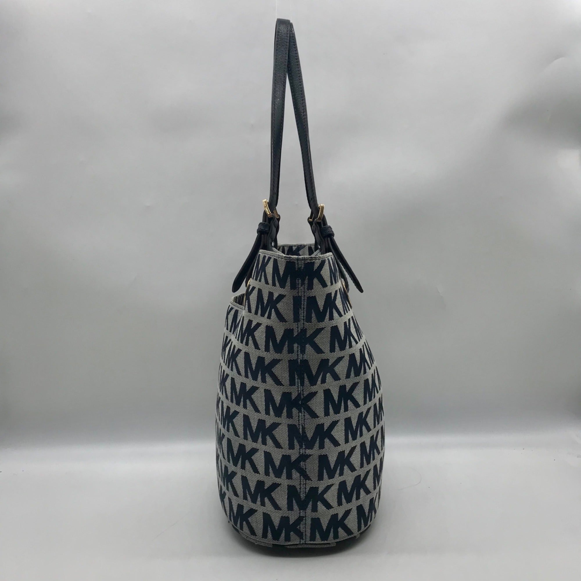 Michael Kors Blue Monogram Canvas Jet Set Tote Bag