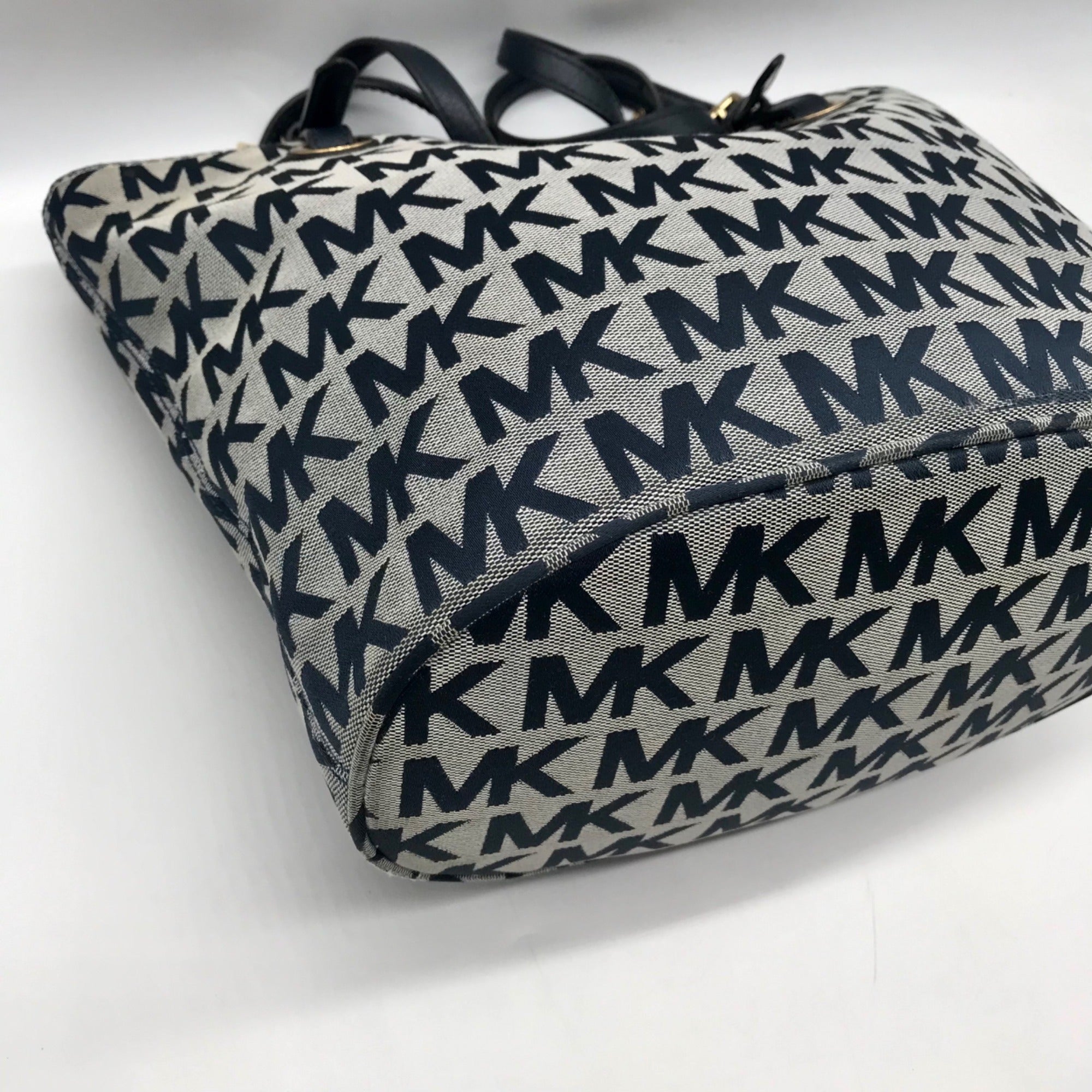 Michael Kors Blue Monogram Canvas Jet Set Tote Bag