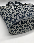 Michael Kors Blue Monogram Canvas Jet Set Tote Bag