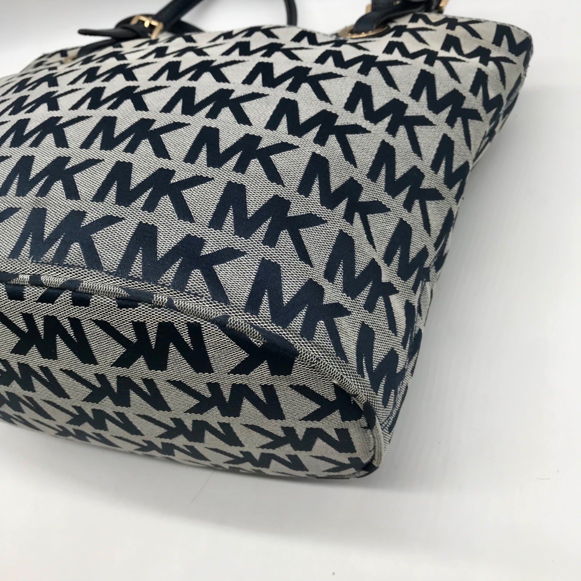 Michael Kors Blue Monogram Canvas Jet Set Tote Bag