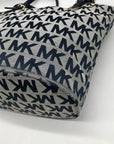 Michael Kors Blue Monogram Canvas Jet Set Tote Bag