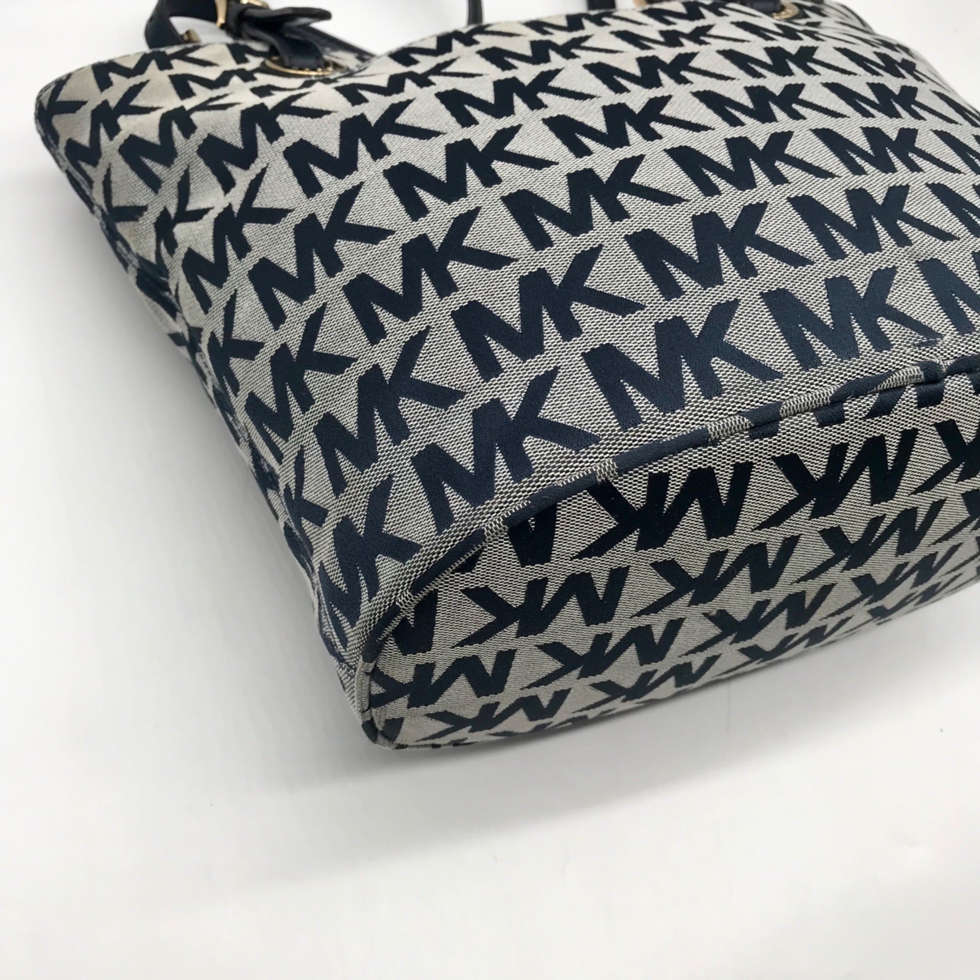 Michael Kors Blue Monogram Canvas Jet Set Tote Bag