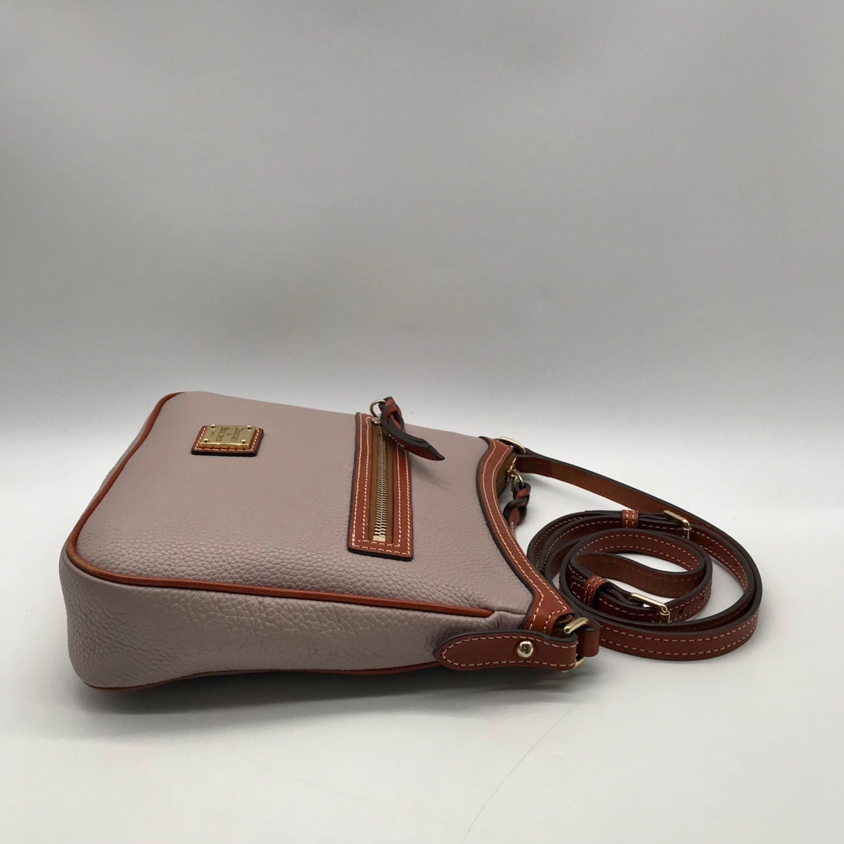 Dooney &amp; Bourke Grey Pebble Grain Small Presley Crossbody Bag