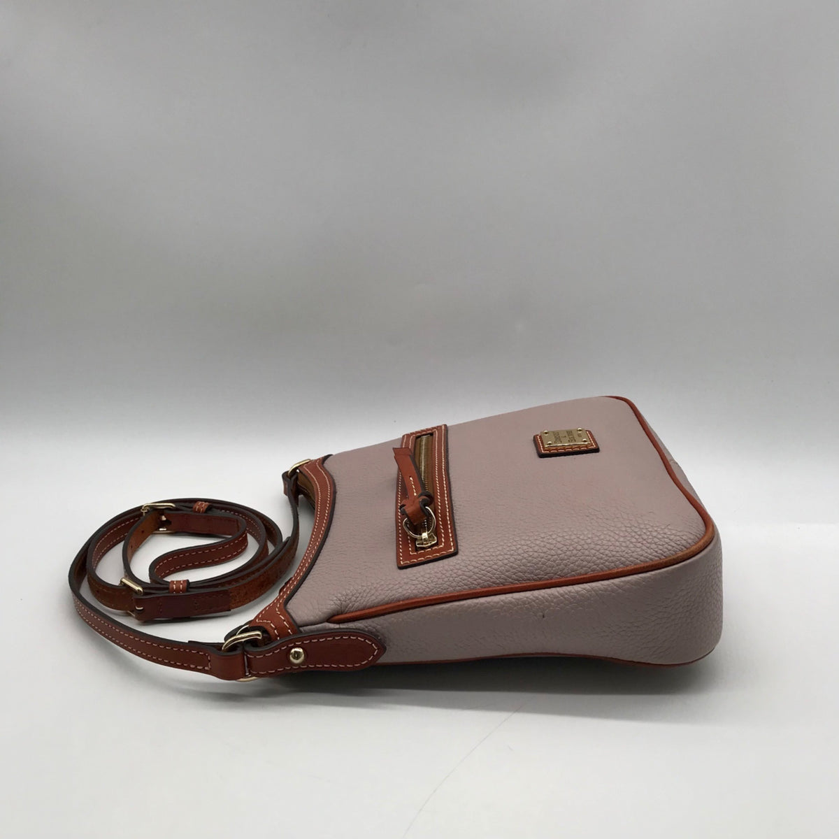 Dooney &amp; Bourke Grey Pebble Grain Small Presley Crossbody Bag
