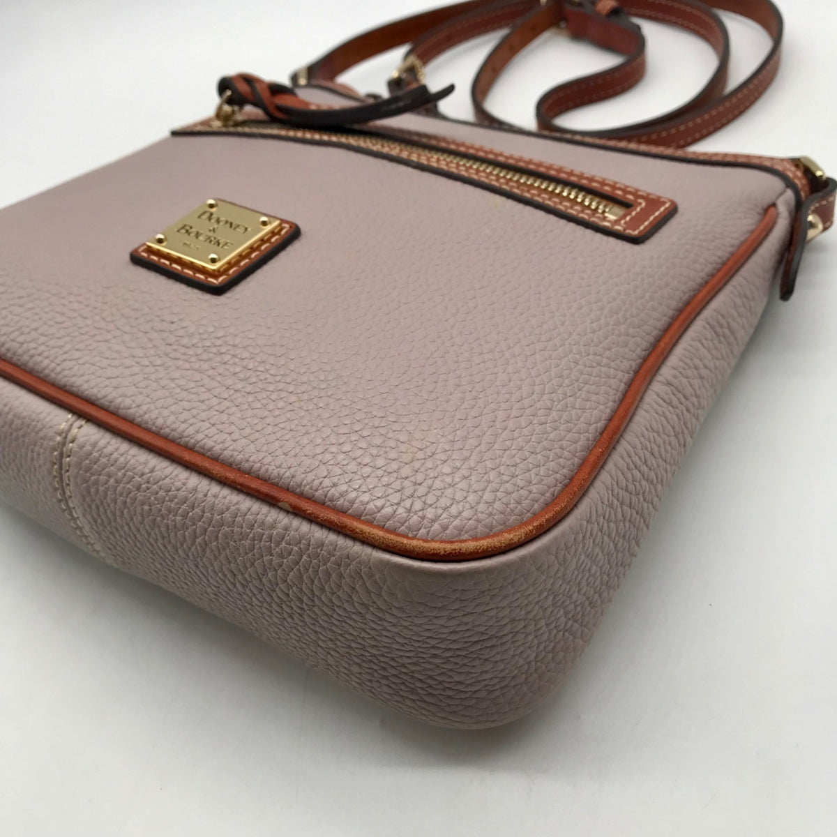 Dooney &amp; Bourke Grey Pebble Grain Small Presley Crossbody Bag