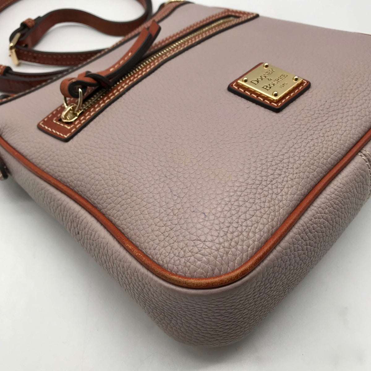Dooney &amp; Bourke Grey Pebble Grain Small Presley Crossbody Bag