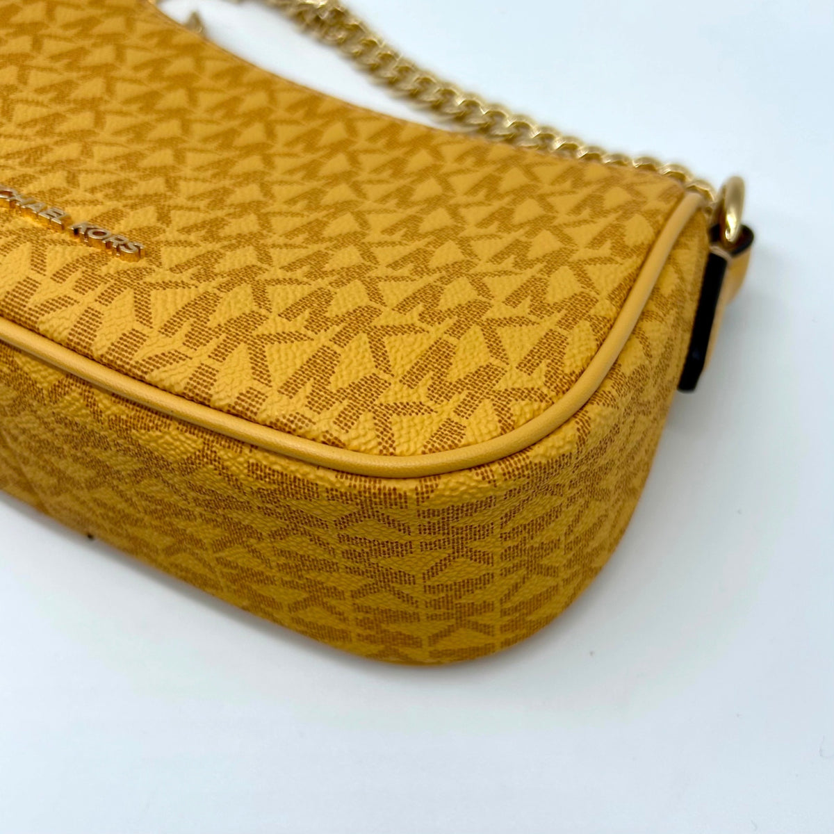Michael Kors Mustard Yellow Signature Coated Canvas Crossbody Bag