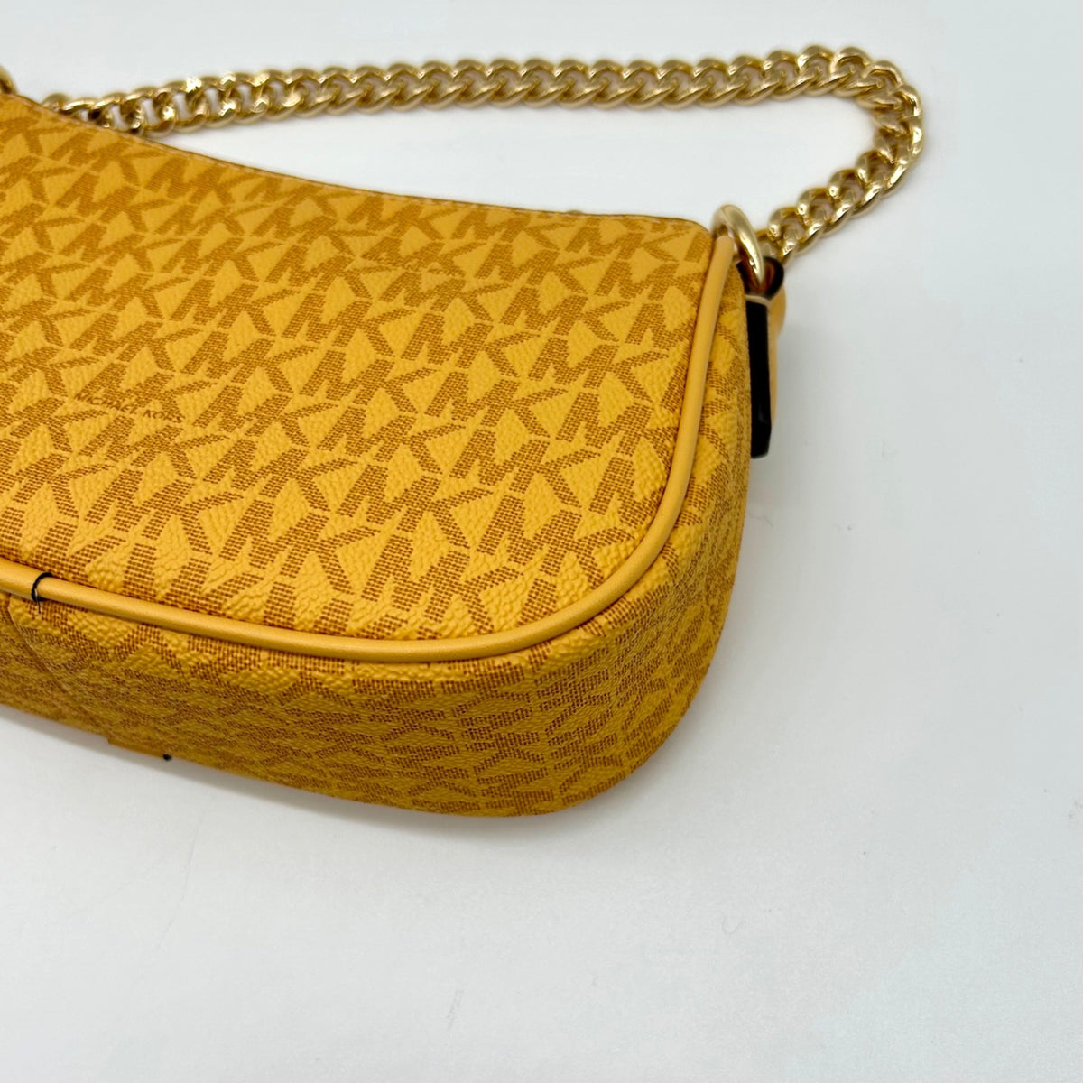 Michael Kors Mustard Yellow Signature Coated Canvas Crossbody Bag