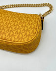 Michael Kors Mustard Yellow Signature Coated Canvas Crossbody Bag