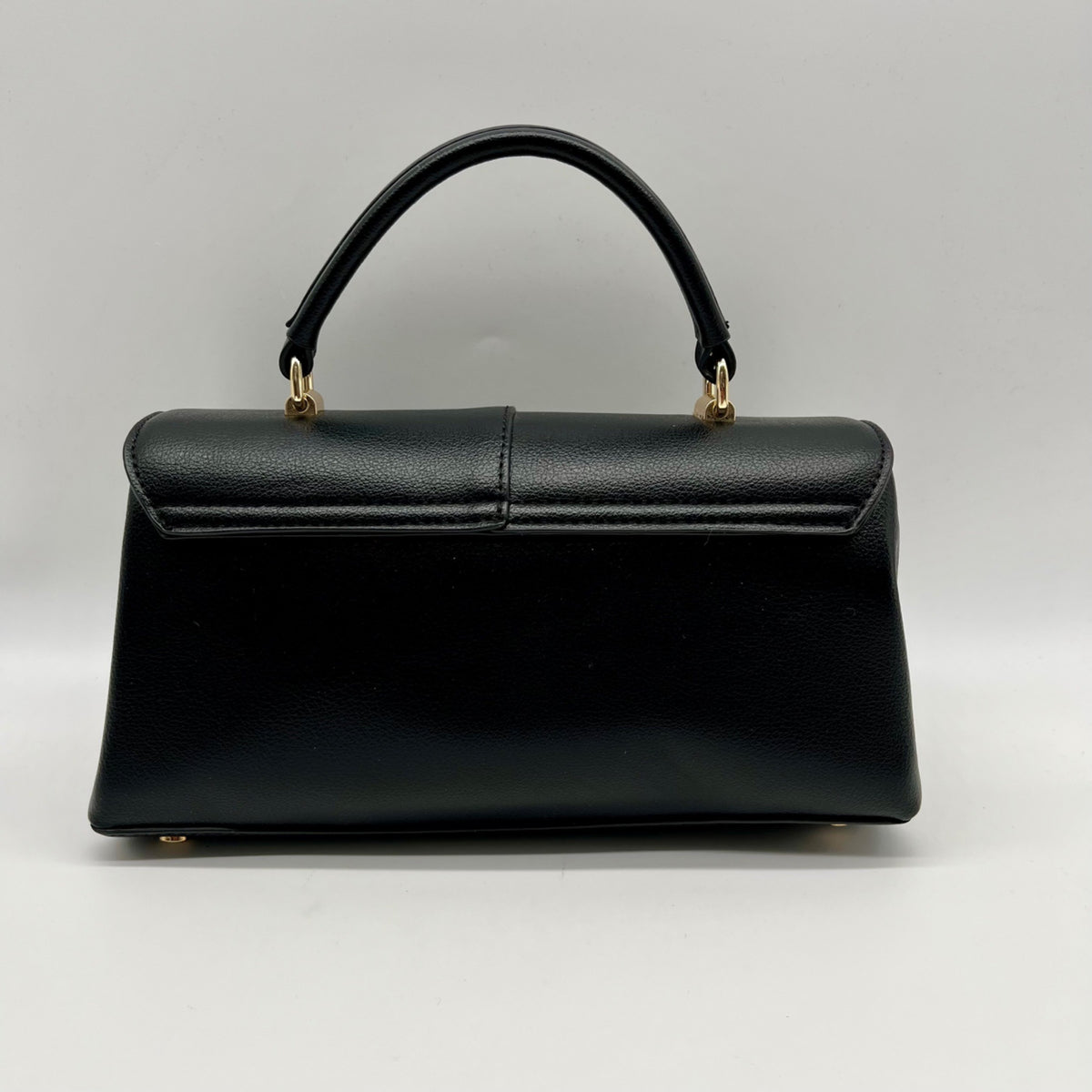 On 34th Kristt Black Faux Leather Solid Top Handle Crossbody Bag