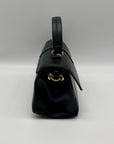 On 34th Kristt Black Faux Leather Solid Top Handle Crossbody Bag