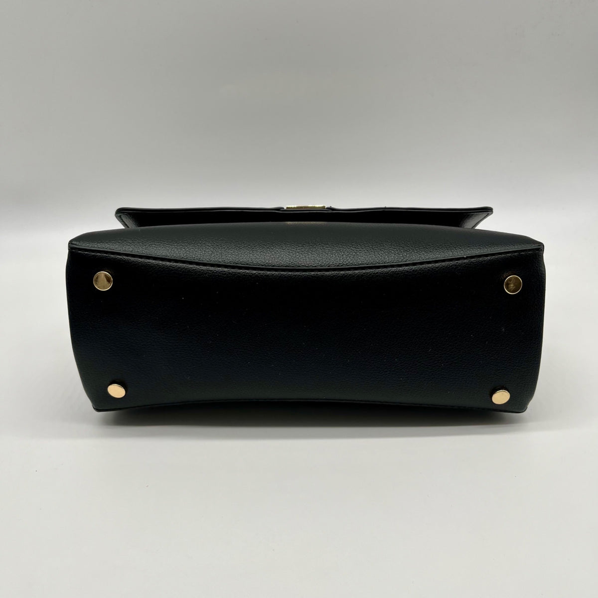 On 34th Kristt Black Faux Leather Solid Top Handle Crossbody Bag