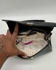 On 34th Kristt Black Faux Leather Solid Top Handle Crossbody Bag