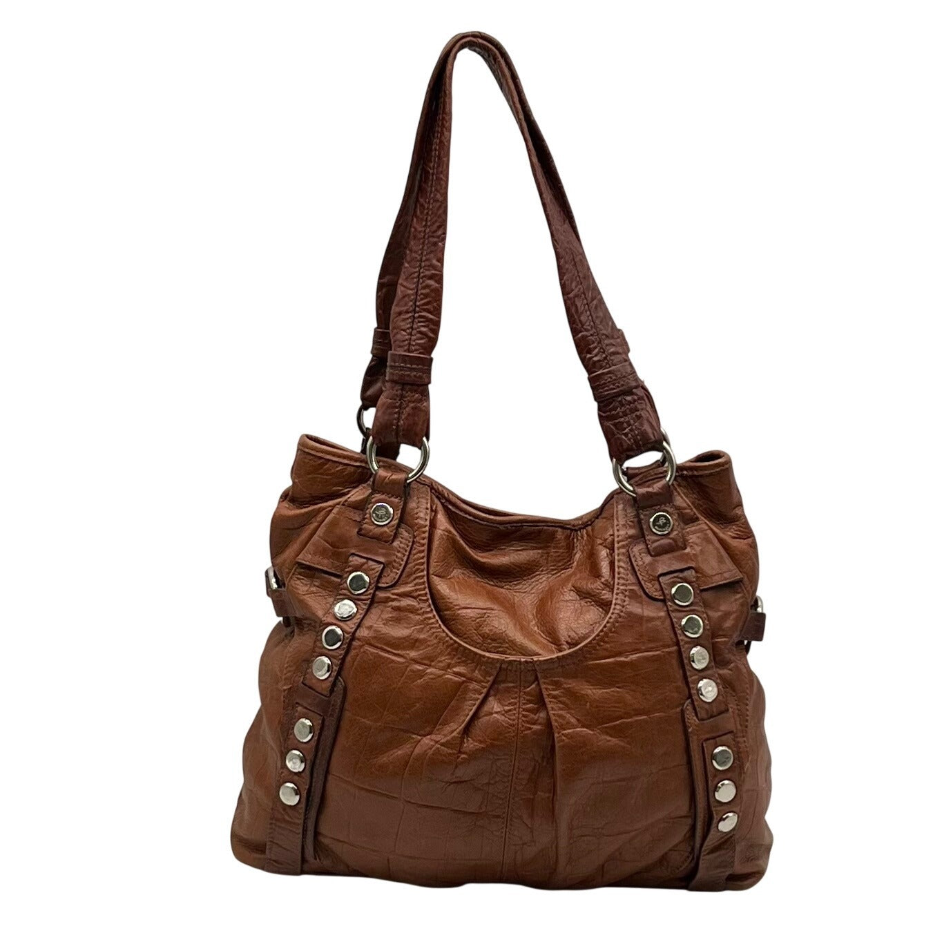 B Makowsky Brown Leather Hobo Shoulder Bag