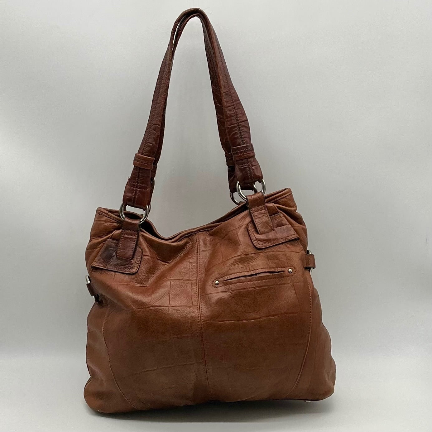 B Makowsky Brown Leather Hobo Shoulder Bag