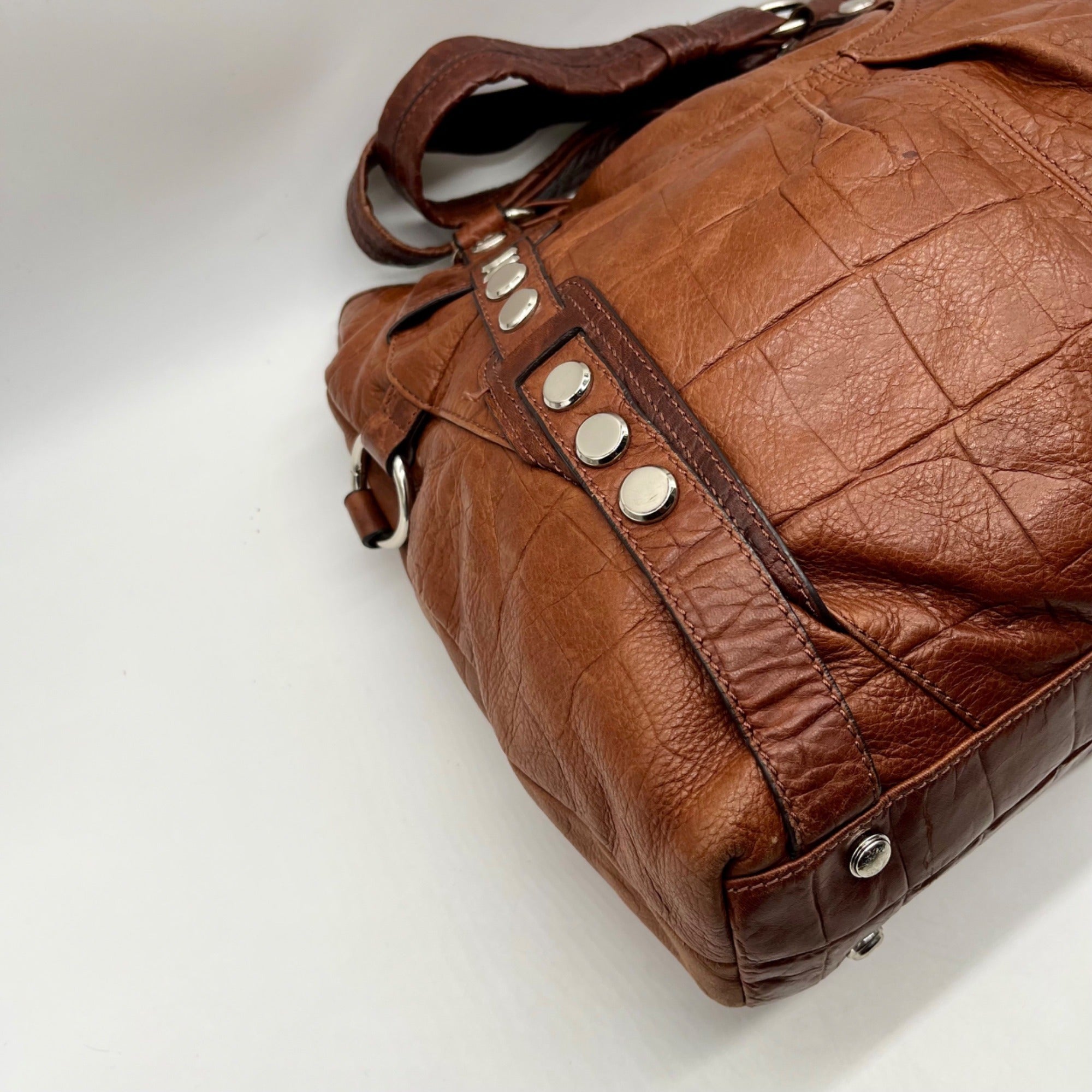 B Makowsky Brown Leather Hobo Shoulder Bag