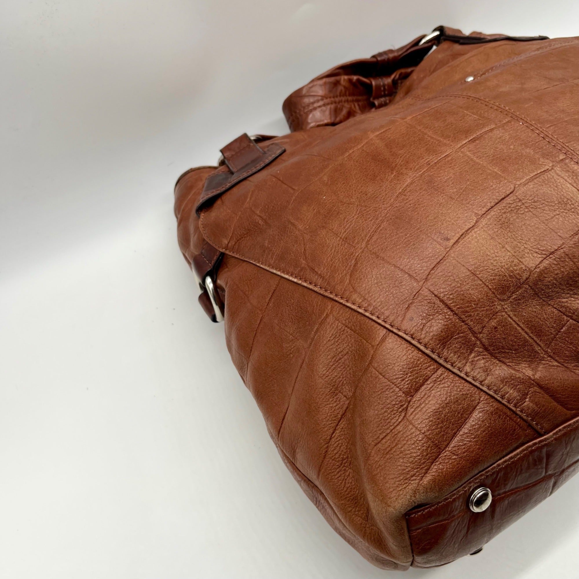 B Makowsky Brown Leather Hobo Shoulder Bag