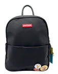 Paul Frank Black Nylon Backpack W/ Monkey Charm and Three Pins